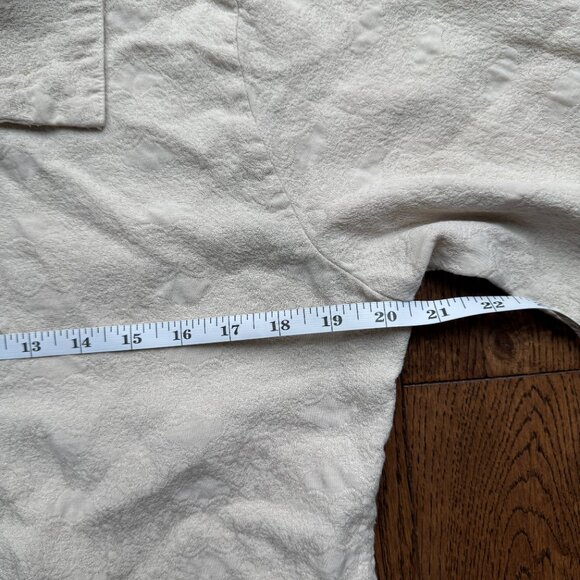 Habitat Women's Tencel Cotton Mother of Pearl Button Ivory Top Jacket Artsy Med - Picture 7 of 16